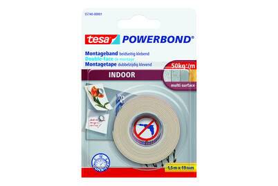 Tesa Powerbond Nastro di Montaggio Bianco, 1.5 m