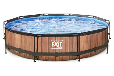 Image of Exit Frame Pool ø360x76cm, Holzoptik bei JUMBO