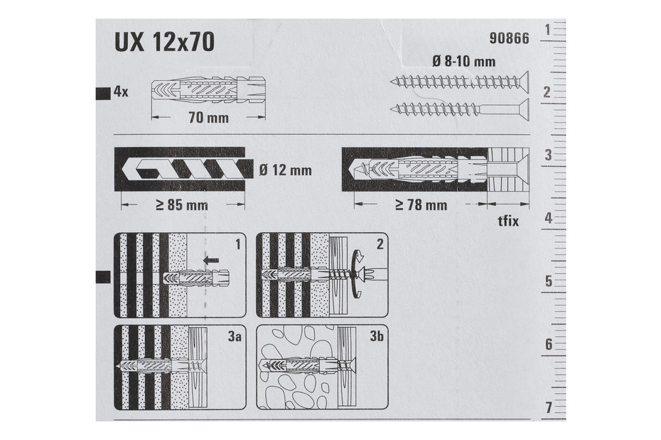 Fischer Tasselli universali UX, 12 × 70 mm