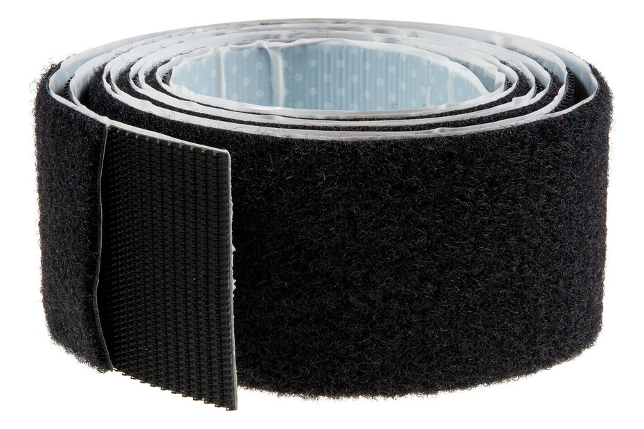 Tesa On and Off Bande Velcro pour coller et coudre Noir 1 m x 20 mm