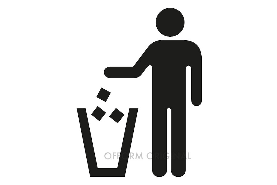 Abfallsortiersatz aus schwarzen symbolen einfache abfallbehälter