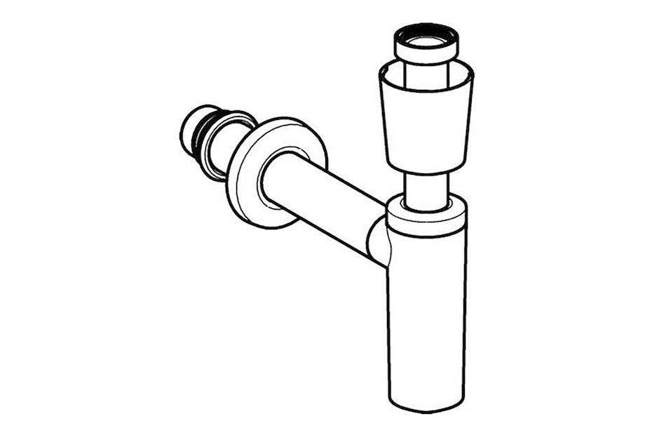 Geberit 5/4 x 40 mm siphon à tuyau d'immersion pour lavabo, sortie  horizontale - chromé brillant - 151.035.21.1 - Semmatec