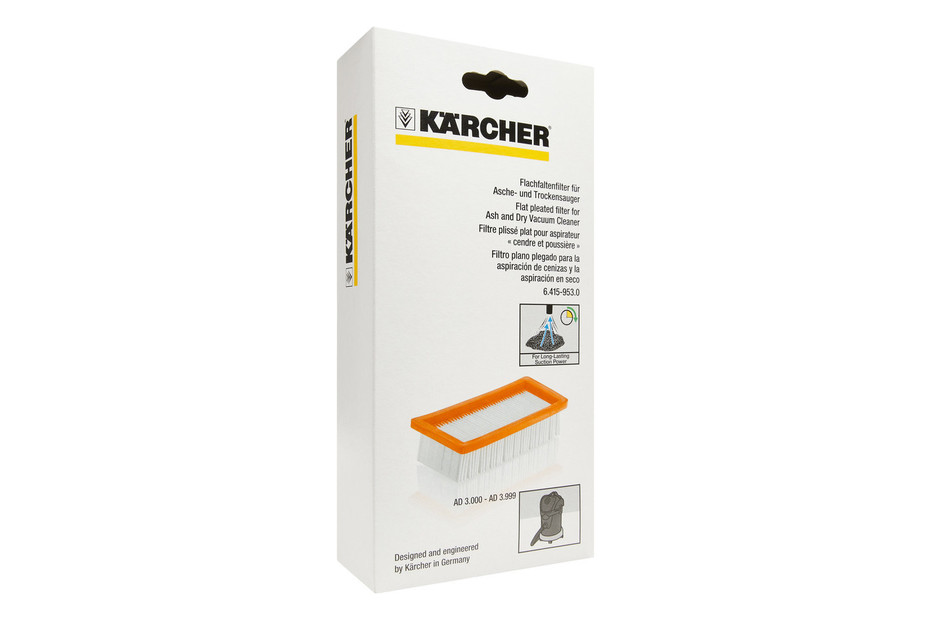Filtre plissé Plat Accessoire pour Karcher 6.415-953.0 AD 3.000