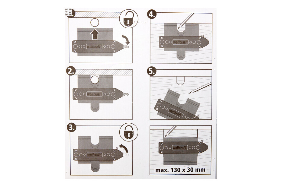 Wolfcraft 6949000 - Copieur de Contour Verrouillable - Jauge de Contour -  Copieur de Forme - 130 x 30 mm