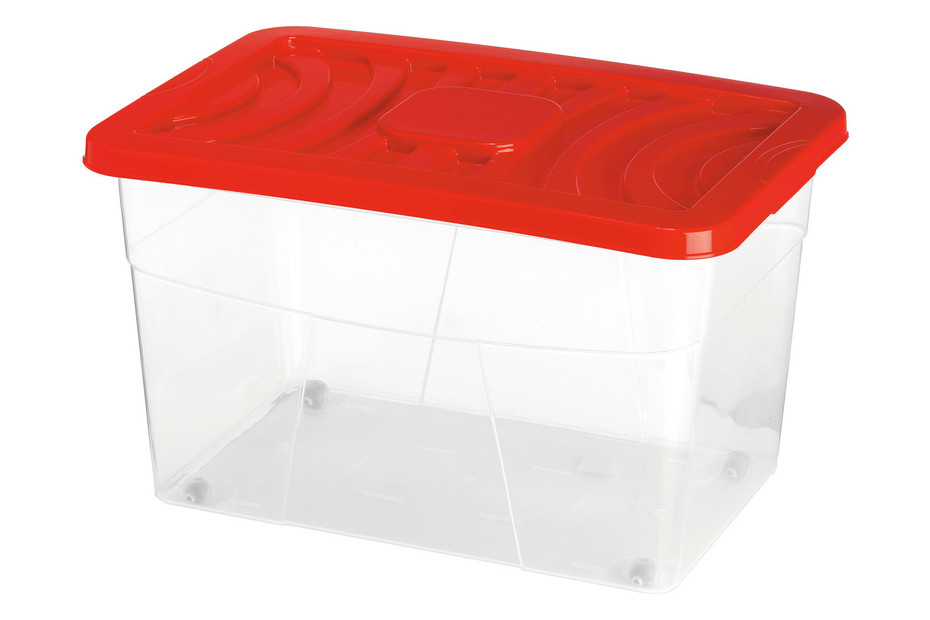 Rollbox mit Deckel 60L Spielzeugkiste Box Rollen Aufbewahrungsbox