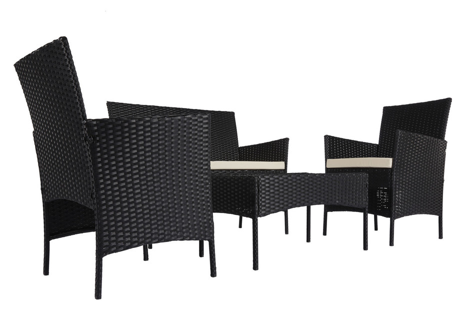 Home and More Lounge-Set Punta Arenas II Schwarz | 83 × 71 × 103 cm