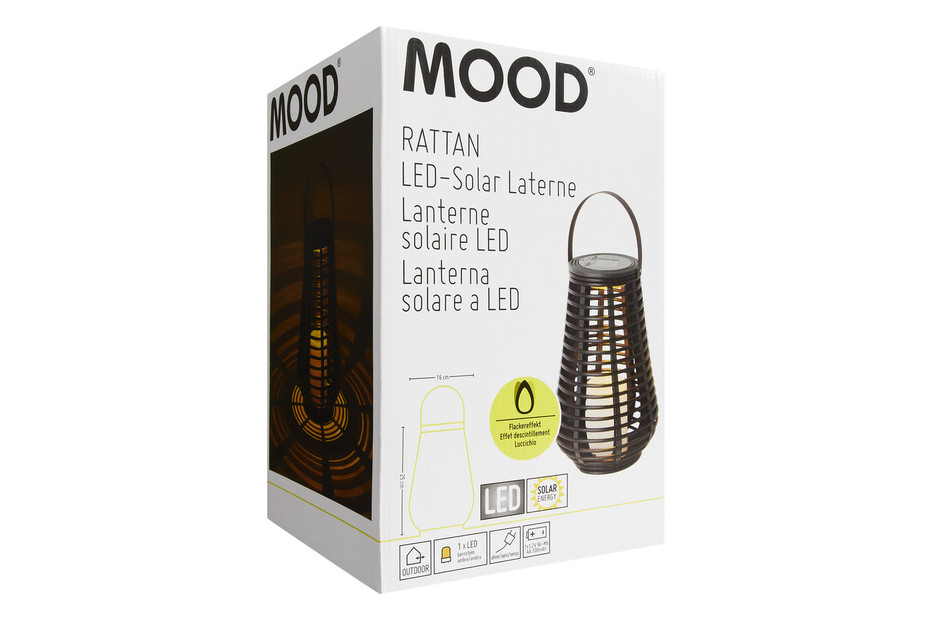 Lanterna solare a LED in rattan