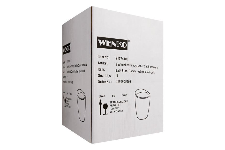 WENKO SGABELLO BAGNO E PORTABIANCHERIA IN PLASTICA NERO