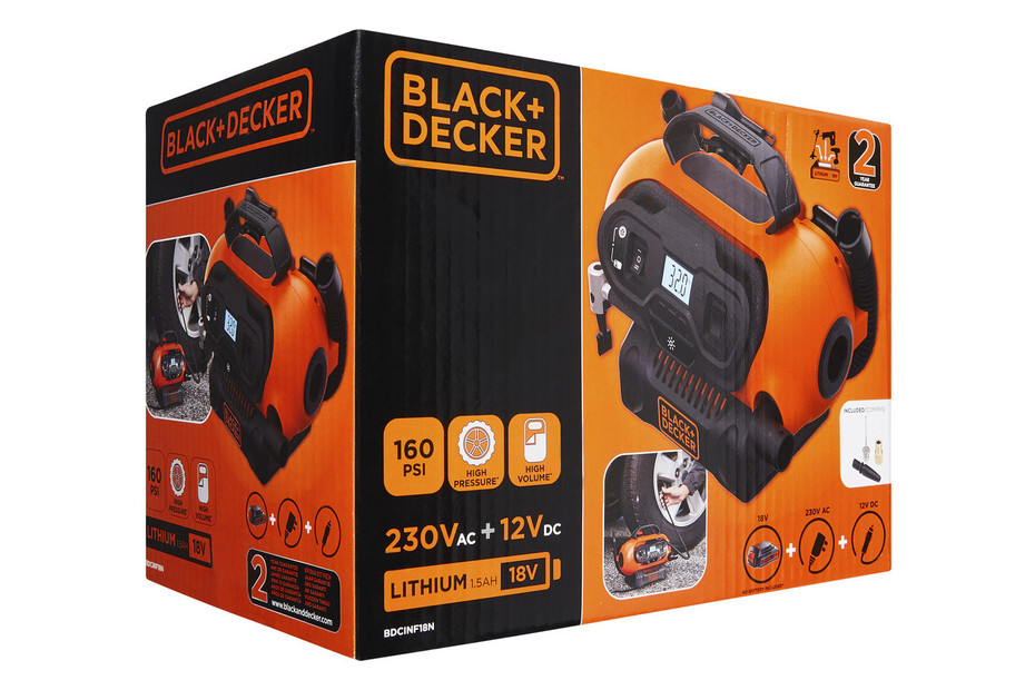 Buy Black + Decker Tyre Inflator Lithium1.5AH 18 V (BDCINF18N QS