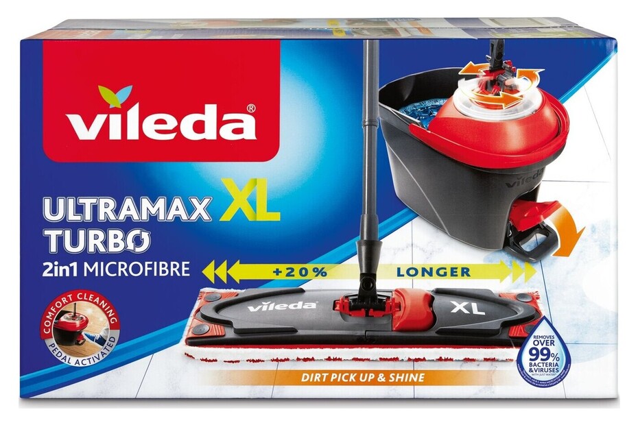 Vileda Ultramax Turbo XL, housse XL pour une grande surface de