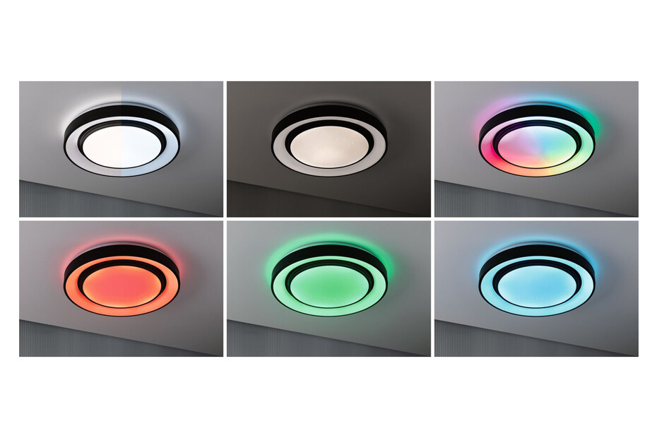 Plafonnier LED Rainbow With rainbow effect RGBW+ 1500lm 230V 38,5W gradable  Noir/Blanc