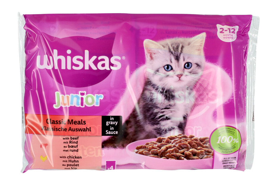 Whiskas Junior Sauce kaufen JUMBO in Katzenfutter bei Fleisch 4x85g