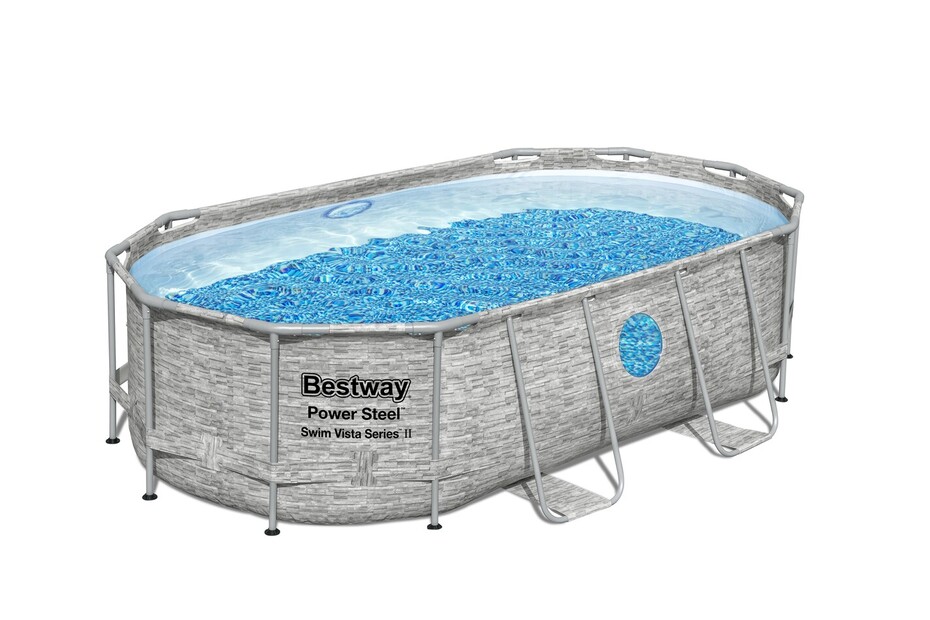 Bestway Power Steel Swim Vista Series II Frame Pool Komplett-Set 427 x 250 x 100 cm